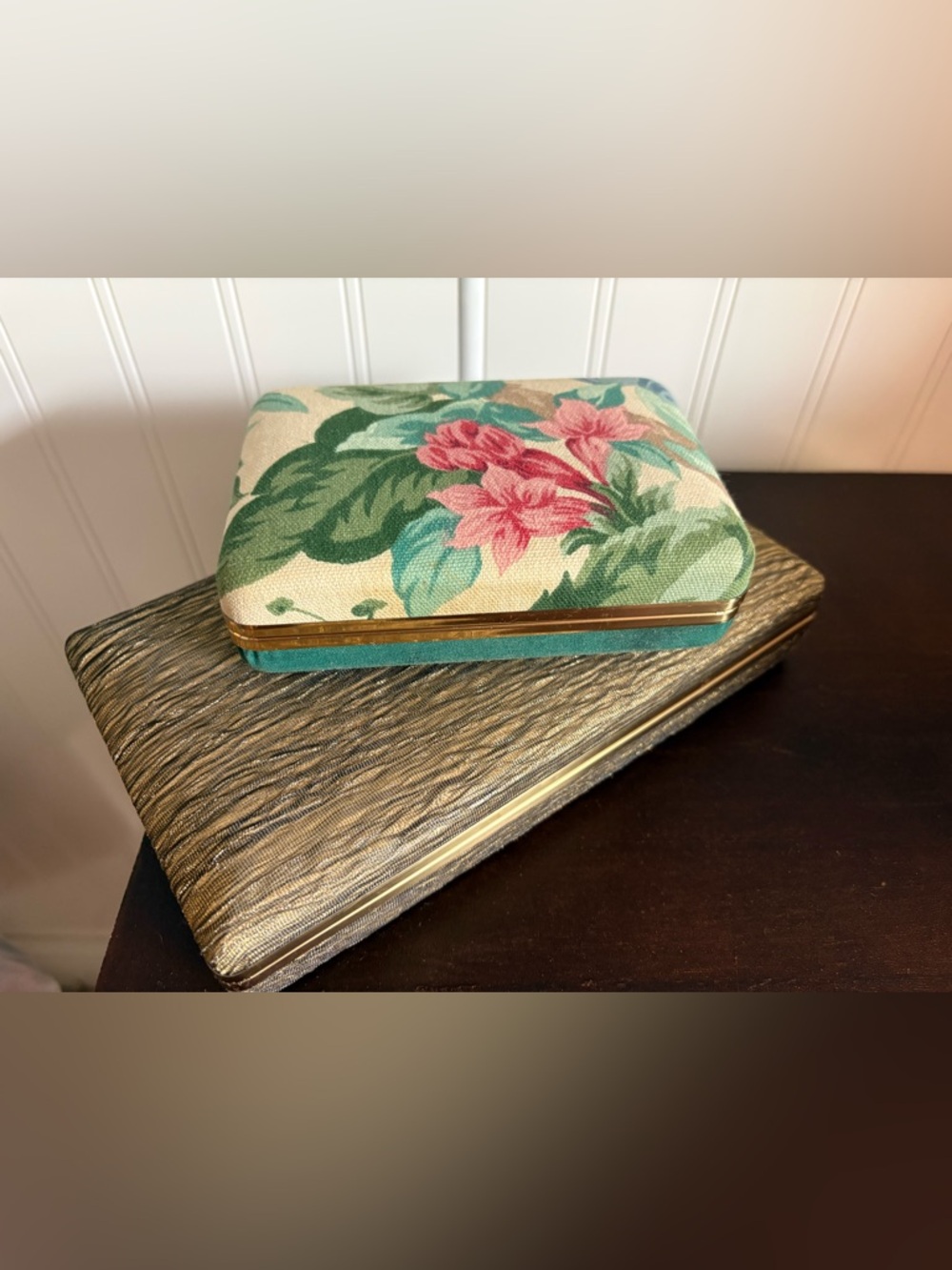 Vintage Travel Jewelry Boxes With Mirror - Set of 2